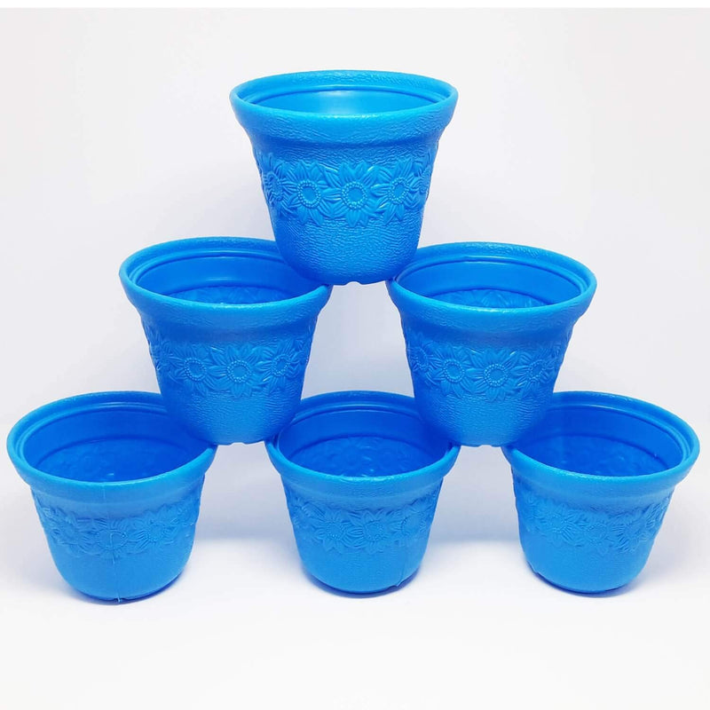 Sunflower Planter 12 Inch Round Pot (Pack of 5 Pots Sky Blue) By Plantogallery