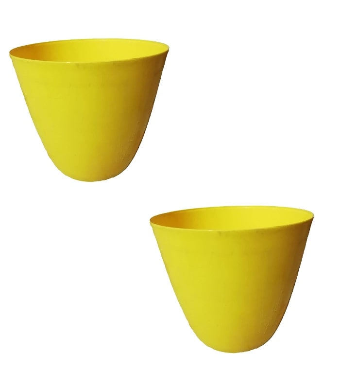 Emerald Pot 4 Inch Round Pots (Pack of 10 Pots Yellow) By Plantogallery