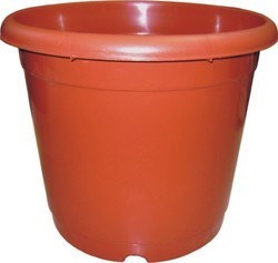 Plastic Round Flower Pot 18 Inch (Pack of 5 Pots Terracotta)  By Plantogallery