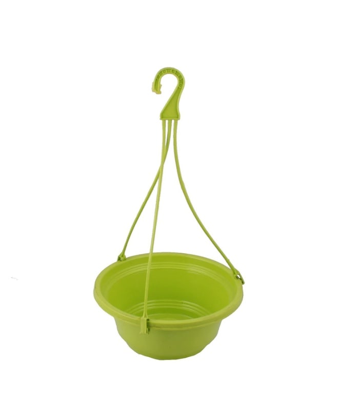 Karishma Basket Hanging Pot 8 Inch With Stick (Pack of 5 Pots Green) By Plantogallery