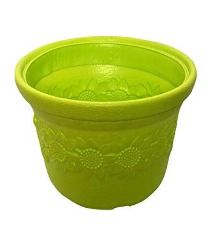 Sunflower Planter 12 Inch Round Pot (Pack of 5 Pots Green) By Plantogallery