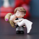 Couple Figurines Bride Kissing Groom — Romantic Set of 2 pcs