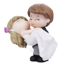 Couple Figurines Bride Kissing Groom — Romantic Set of 2 pcs