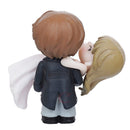 Couple Figurines Bride Kissing Groom — Romantic Set of 2 pcs