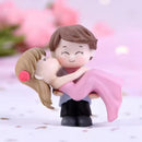 Couple Figurines Bride Kissing Groom — Romantic Set of 2 pcs