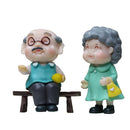 Grandparents Couple Miniature with Bench – Adorable Decorative Figurine for Home & Gifting