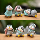 Resin Cute Penguin Miniature — Set of 6 pcs