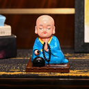 Solar-Powered Praying Buddha Figurine with Moving Head – Dashboard & Home Decor