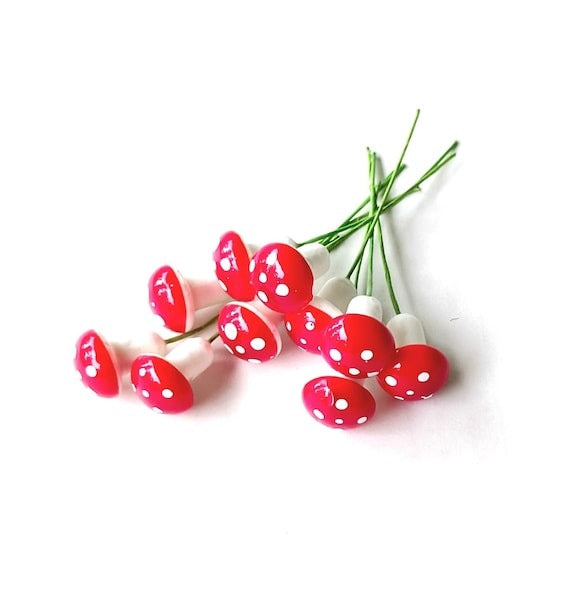 Landscape Miniature Mushroom with Pin – Set of 10 pcs
