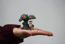 Bird Owl Under Tree Miniature Garden Set – 1pc Decorative Figurine for Fairy Garden & Home Décor