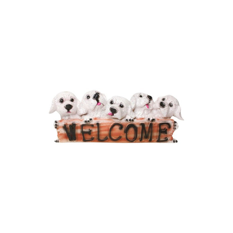 Welcome Dogs Figurine Cheerful Touch to Your Home or Garden Décor - Set of 1pc