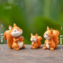 Mini Squirrel Decorative Figurine Set of 3pcs