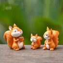Mini Squirrel Decorative Figurine Set of 3pcs
