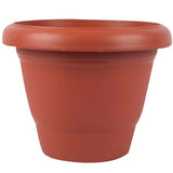 Plastic Round Flower Pot 10 Inch (Pack of 5 Pots Terracotta)  By Plantogallery