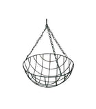 Metal Big Holes Hanging Basket Pot 10 Inch With Coir & Chain (Pack of 5 Black) By Plantogallery