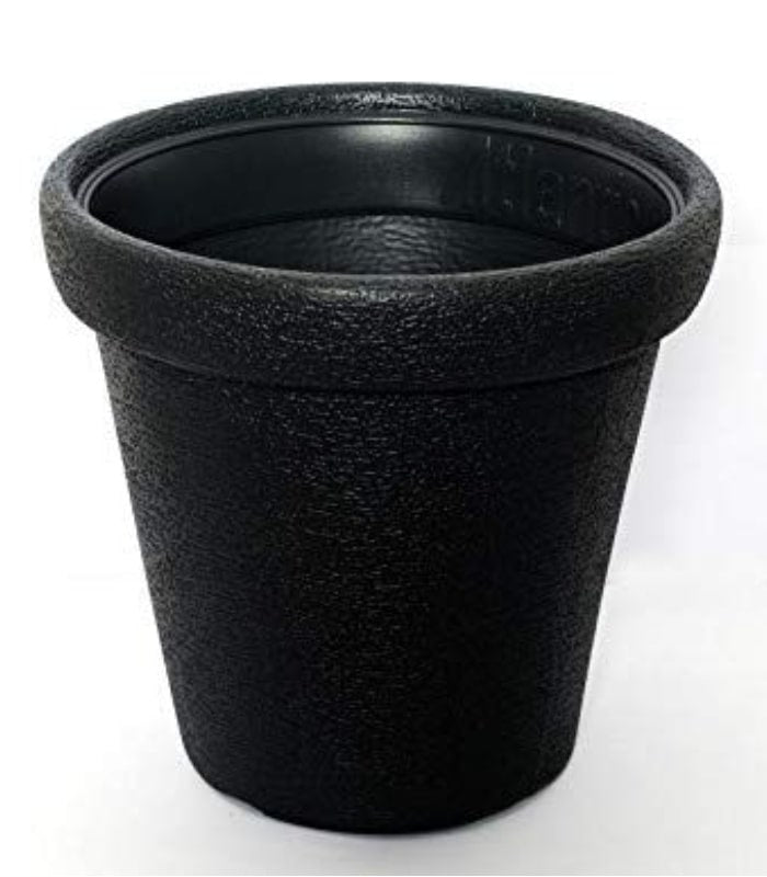 Crown Planter 12 Inch Round Pots (Pack of 5 Pots Black)