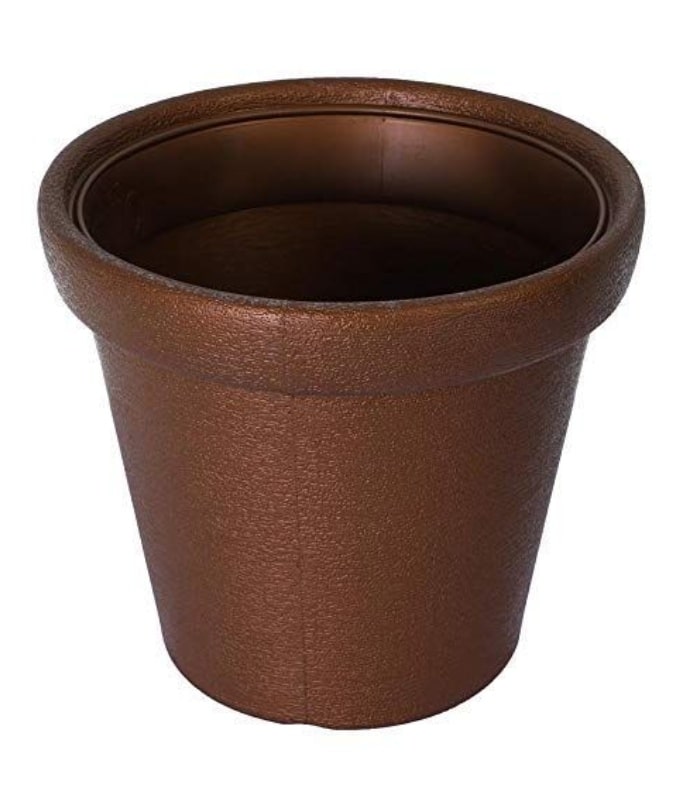 Crown Planter 12 Inch Round Pots (Pack of 5 Pots Brown)