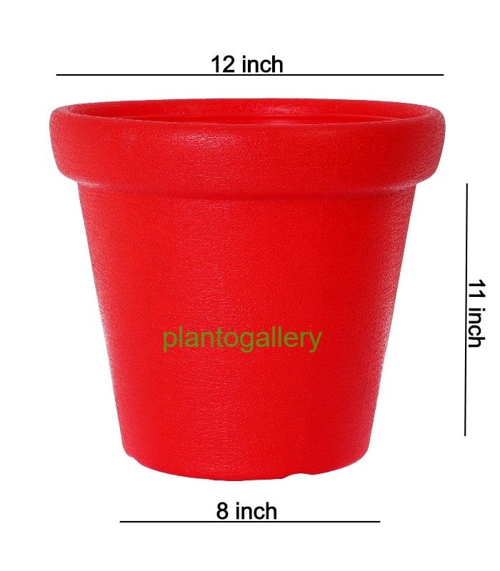 Crown Planter 12 Inch Round Pots (Pack of 5 Pots Red)
