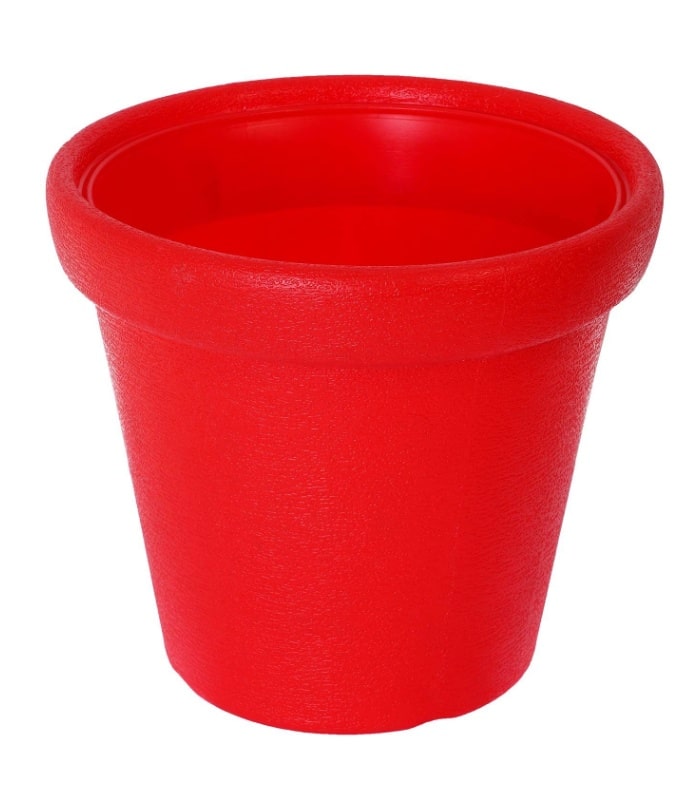 Crown Planter 12 Inch Round Pots (Pack of 5 Pots Red)