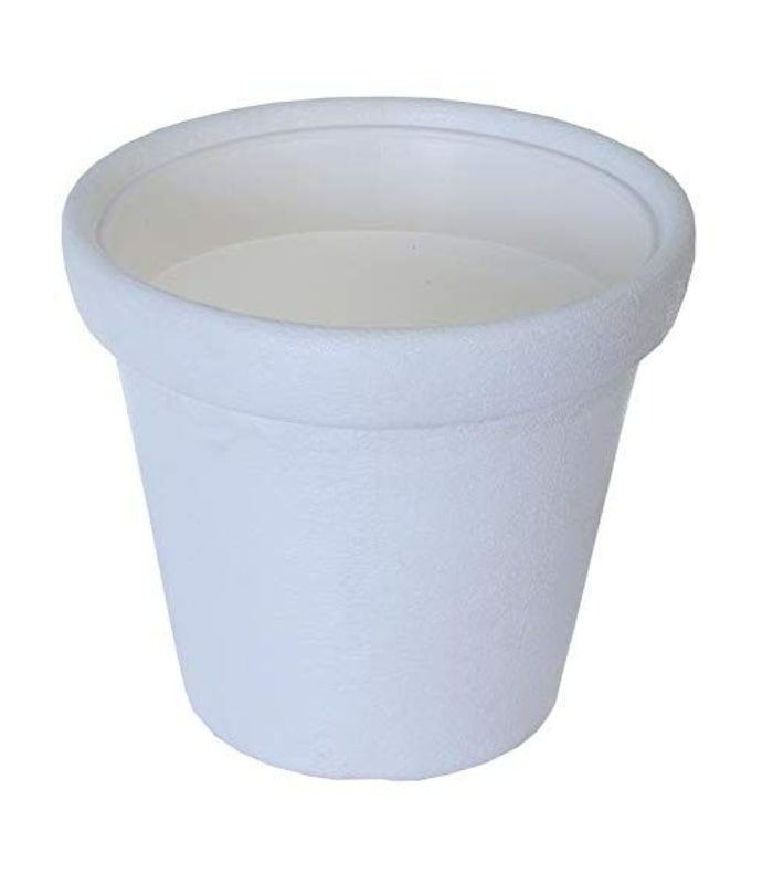 Crown Planter 12 Inch Round Pots (Pack of 5 Pots White)