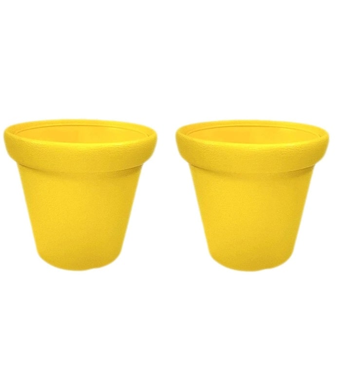 Crown Planter 12 Inch Round Pots (Pack of 5 Pots Yellow)