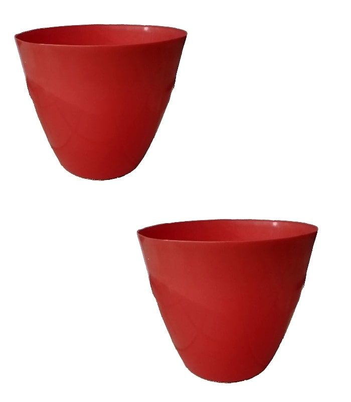 Emerald Pot 4 Inch Round Pots (Pack of 10 Pots Red) By Plantogallery