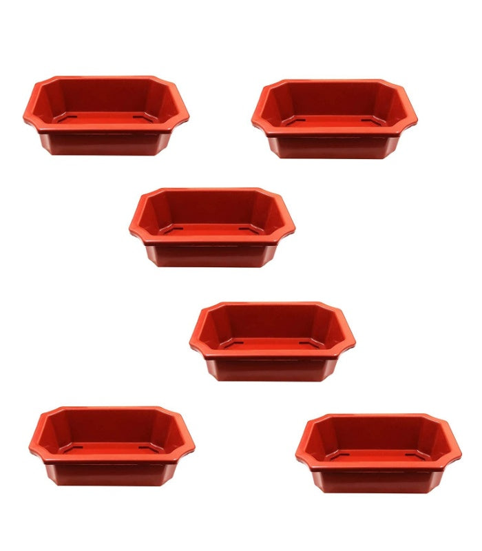 Imperial Rectangular Bonsai Tray 16 Inch (Pack of 5 Pots Terracotta) By Plantogallery