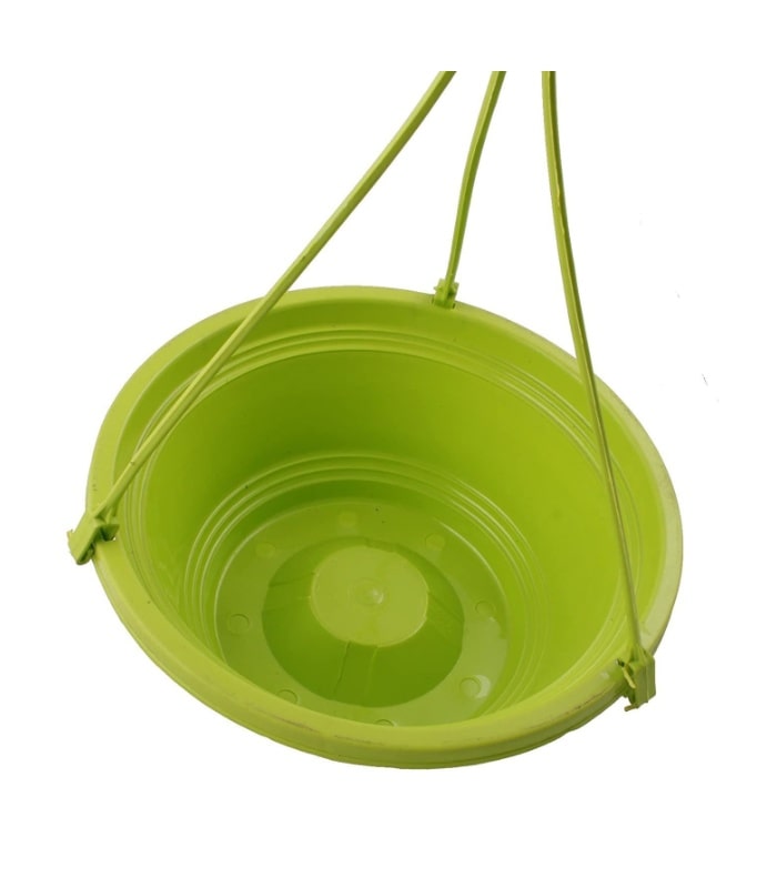 Karishma Basket Hanging Pot 11 Inch With Stick (Pack of 5 Pots Green) By Plantogallery