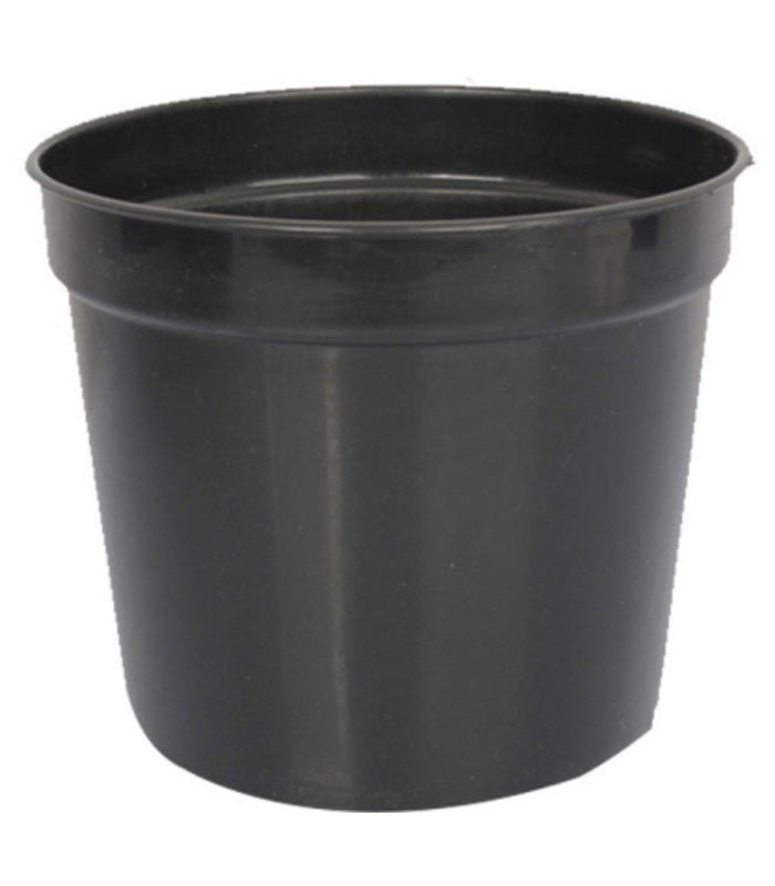 Plastic Round Nursery Pot 8 Inch  (Pack of 10 Pots Black) By Plantogallery