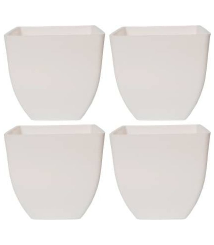 Pearl Pot 3.2 Inch Square Pots (Pack of 10 Pots White)  By Plantogallery