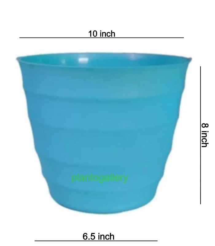 Sapphire Planter 10 Inch Round Pot (Pack of 5 Pots Sky Blue) By Plantogallery
