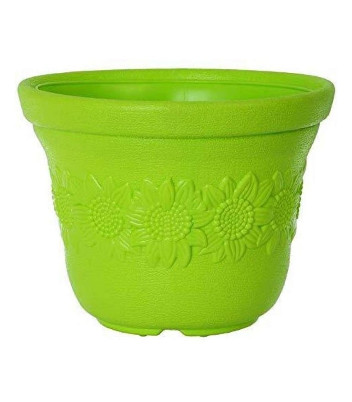 Sunflower Planter 12 Inch Round Pot (Pack of 5 Pots Green) By Plantogallery