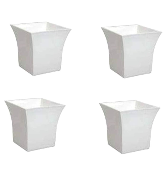 Uber Planter 10 Inch Square Pot (Pack of 5 Pots White) By Plantogallery