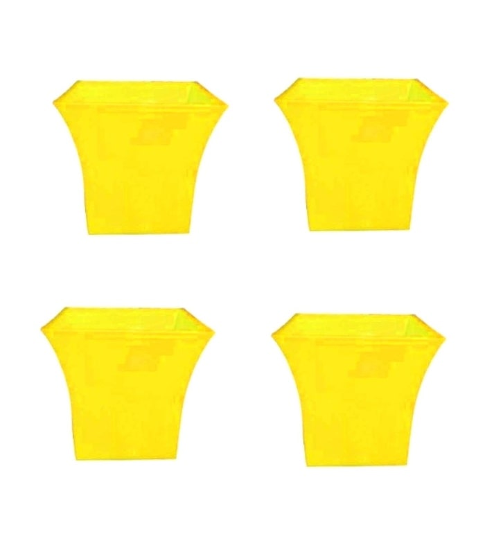 Uber Planter 10 Inch Square Pot (Pack of 5 Pots Yellow) By Plantogallery