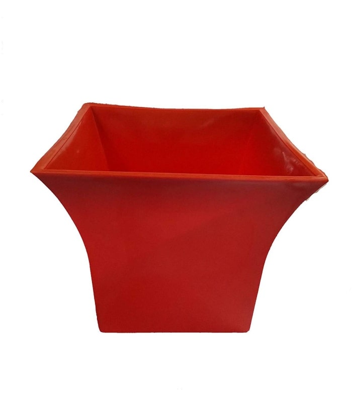 Uber Planter 10 Inch Square Pot (Pack of 5 Pots Red) By Plantogallery